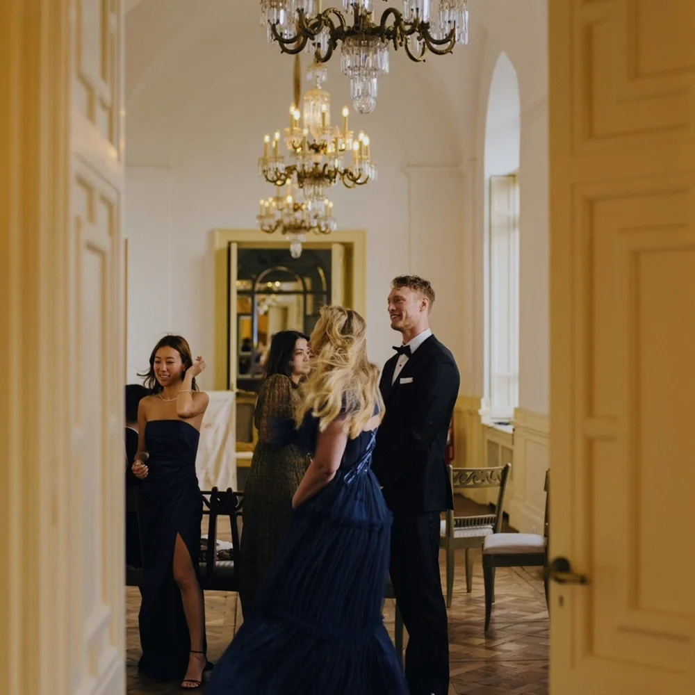 Strapless Midnight Blue Wedding Guest Dress - Picture 2 of 2